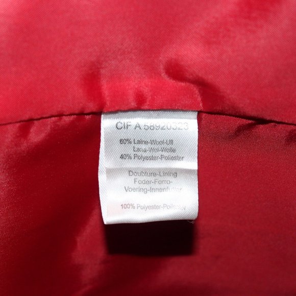 La Redoute US 6 UK 10 Red Belted Wool Blend Full Zip Snaps Knit Collar Coat - Picture 11 of 11